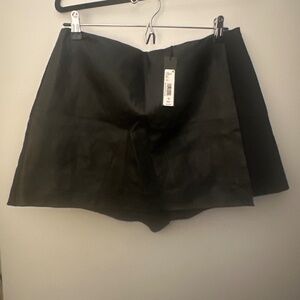 Alice + Olivia Faux Leather Wrap Skort